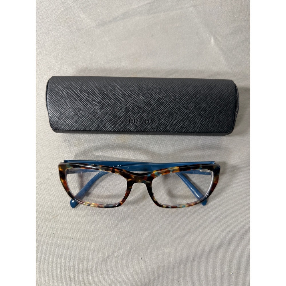 Prada Tortoiseshell Blue Eyeglass Frames RAP6079AA Made in Italy with Case